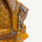 Goyard Boeing 45 yellow duffle close-up of silver zipper pulls and chevron monogram canvas detail
