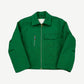 Louis Vuitton green workwear denim jacket with tonal embossed monogram and zip front utility pocket detailing
