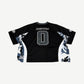 GV Gallery Raspberry Hills mesh jersey back, BERRY nameplate over 0 with camo side panels and white piping.