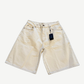 GV Gallery Raspberry Hills cream denim jorts front with branded hang tag and five pocket construction