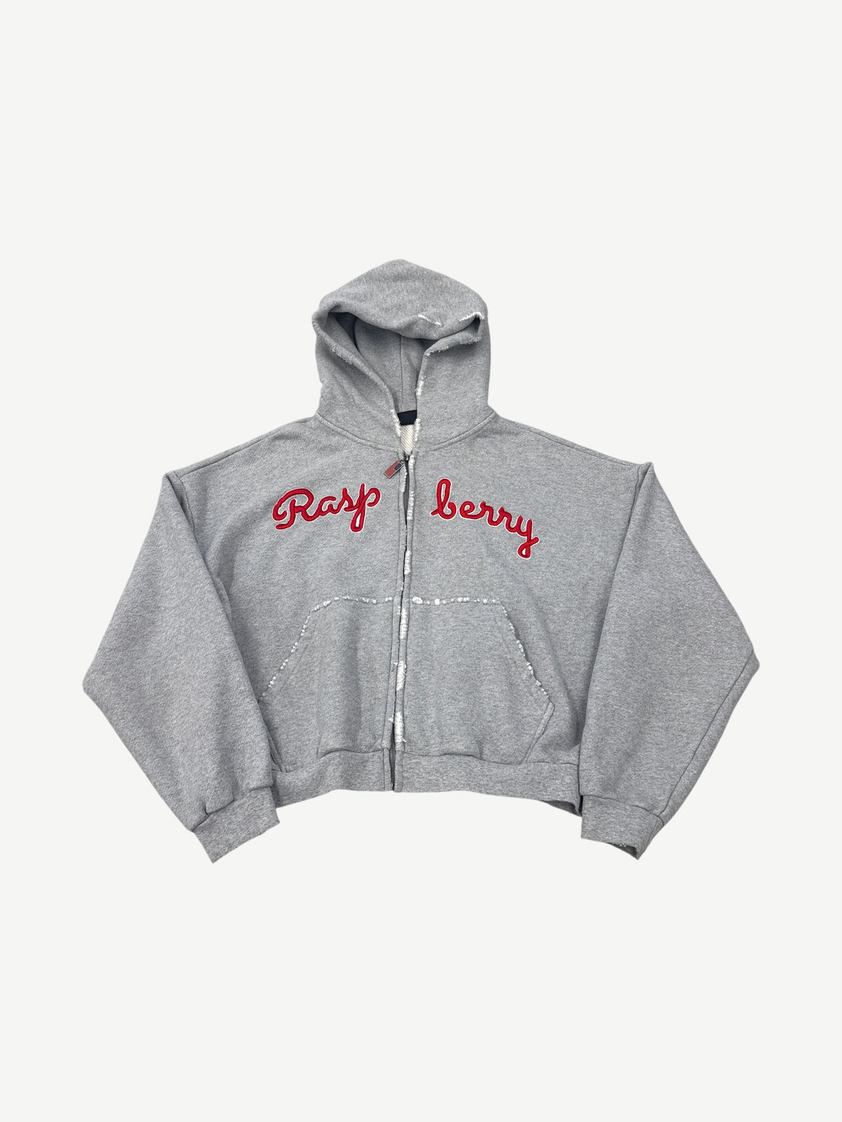 GV Gallery Raspberry Hills Gray Red Script Zipup