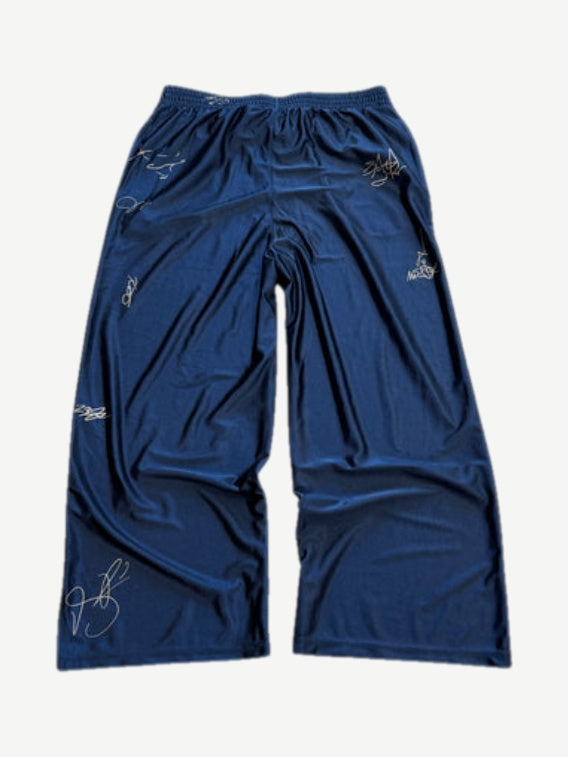 GV Gallery Raspberry Hills navy signature sweatpants back with scattered signature graphics, wide leg.