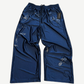 GV Gallery navy satin signature sweatpants front with allover white printed celebrity signatures.