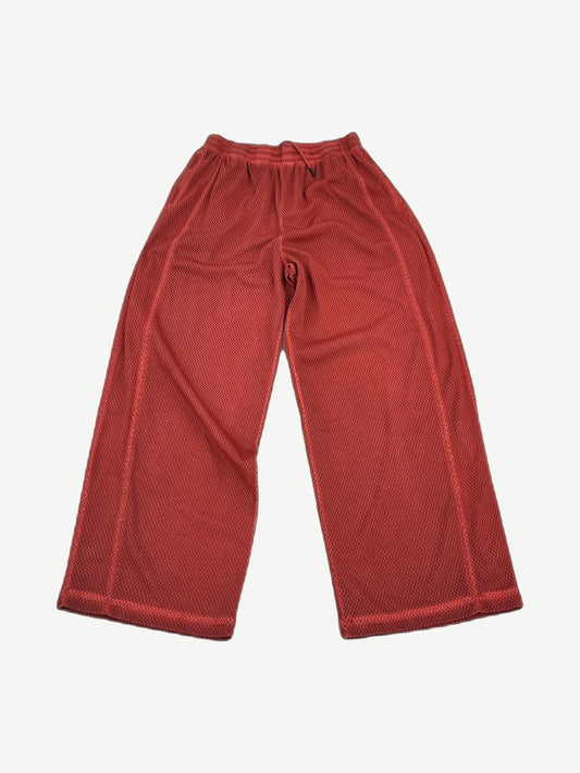 GV Gallery Raspberry Hills red mesh sweatpants with drawstring waist, full front view