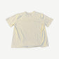 GV Gallery Raspberry Hills Sonic tee back, blank distressed cream cotton with frayed hem and ribbed crew neck