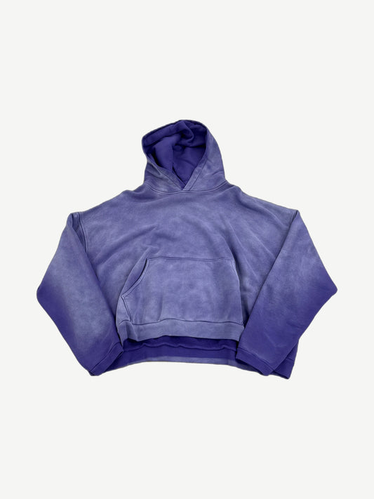 GV Gallery Raspberry Hills Ube hoodie front view in purple fleece with embroidered chest logo.
