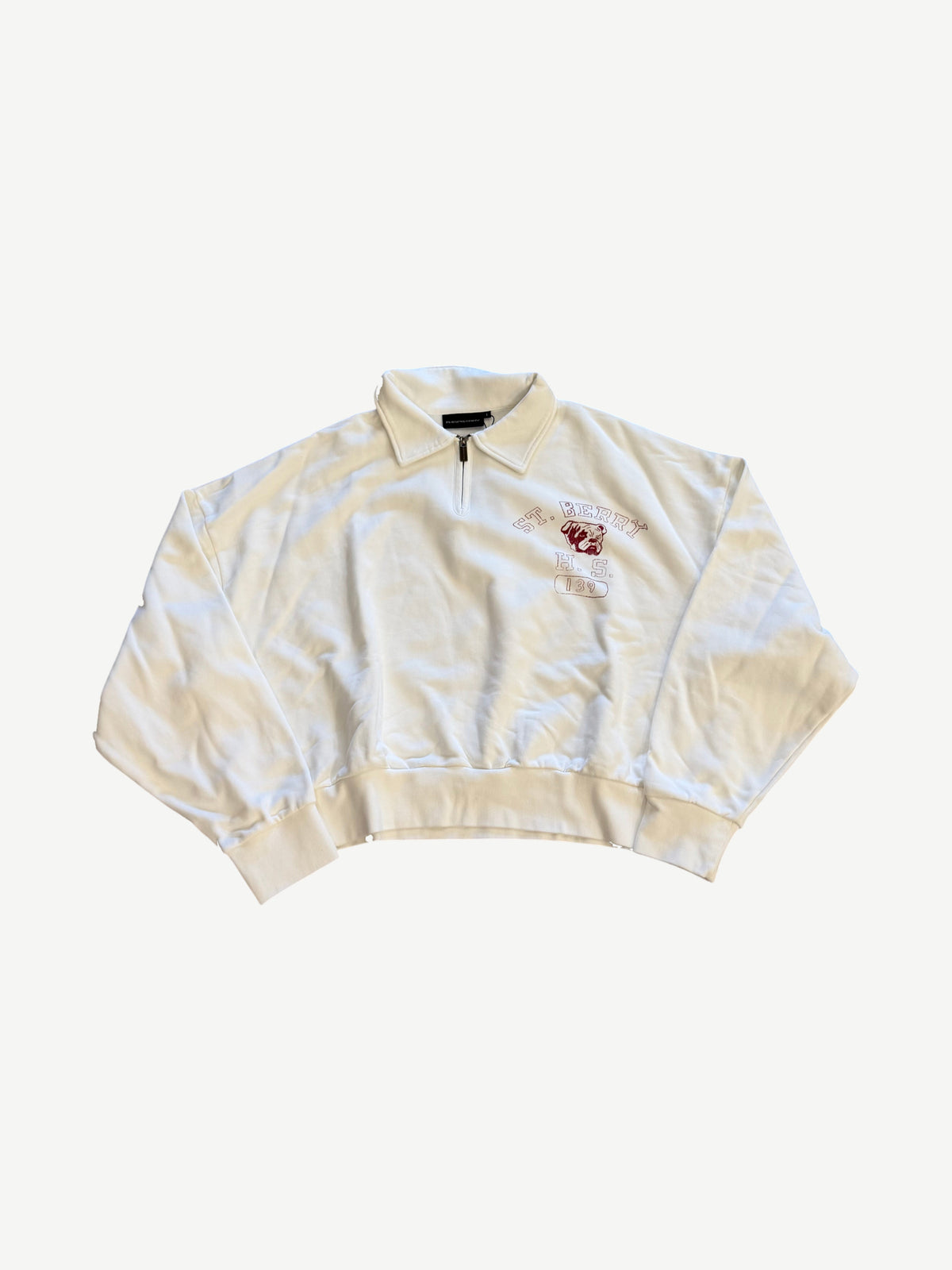 GV Gallery Raspberry Hills White RB Halfzip Sweater