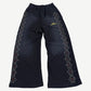 Happy Memories Don't Die HMDD black flared sweatpants with multicolor crystal embellishments along outer legs