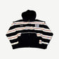 HMDD Happy Memories Don't Die England zipup back view with red white black striped panels.