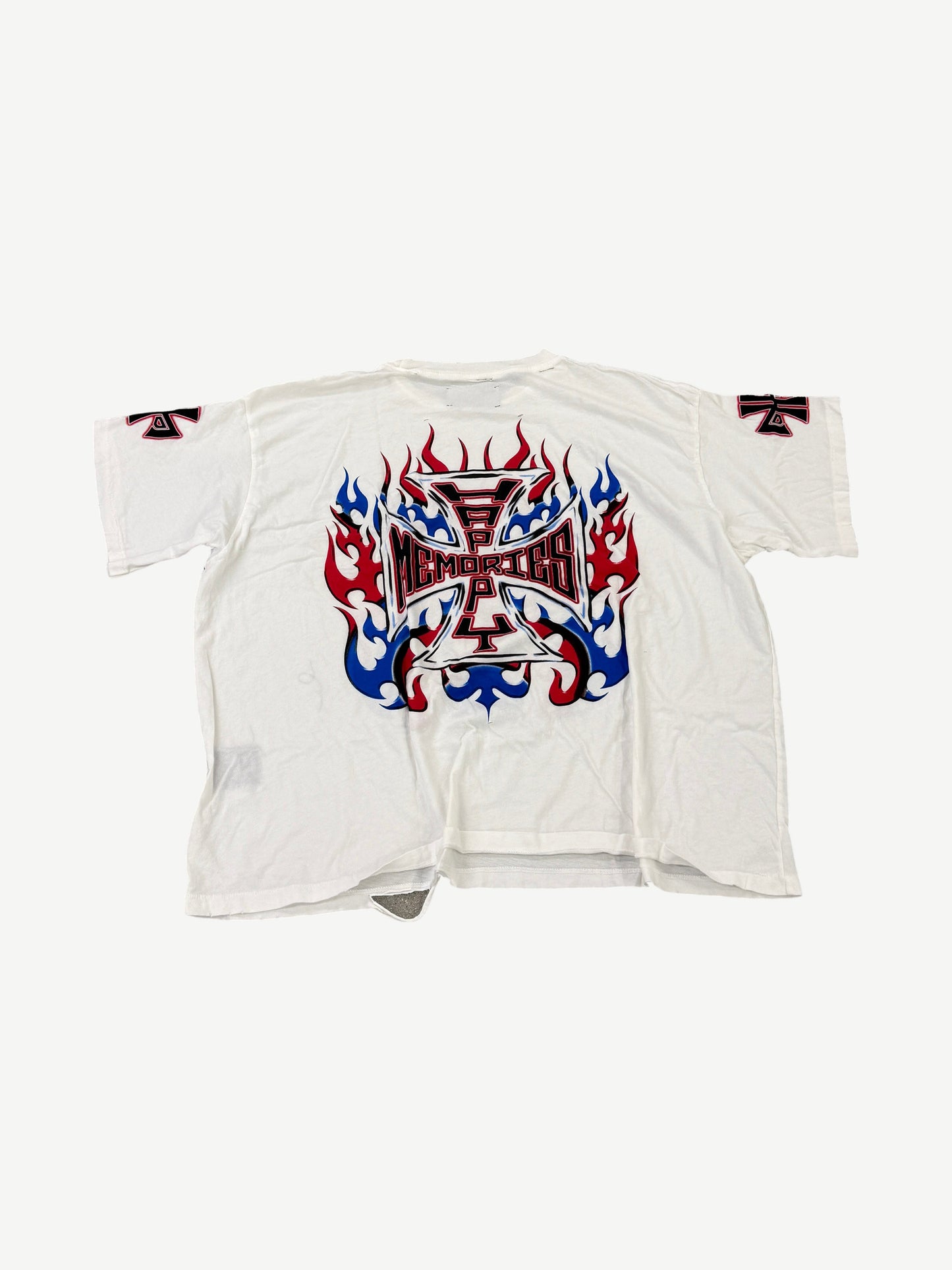 Happy Memories Don't Die HMDD White 4th Of July Chopper Tee
