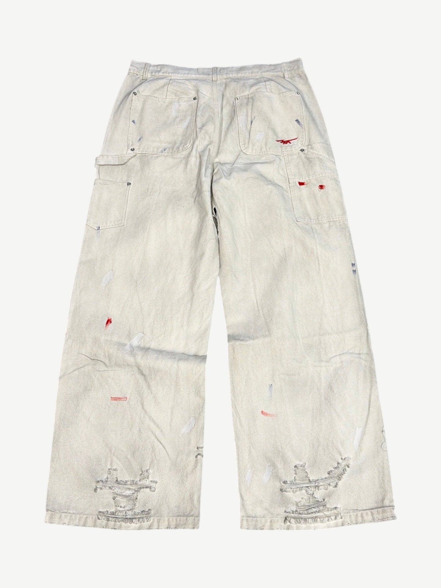 Happy Memories Don't Die HMDD White Big Ed Painter Work Pants