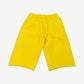 HMDD yellow Program long shorts back view with elastic waistband and rear patch pocket on bright yellow fleece.