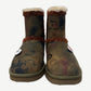 HMDD graffiti boots side angle highlighting marker-style writing across the shaft and lug sole.