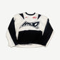 Happy Memories Don't Die HMDD white moto jersey with mesh ventilation panels and printed racing graphics, front