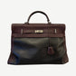 Hermes Kelly Relax 50 Black Brown Box Leather Travel Bag