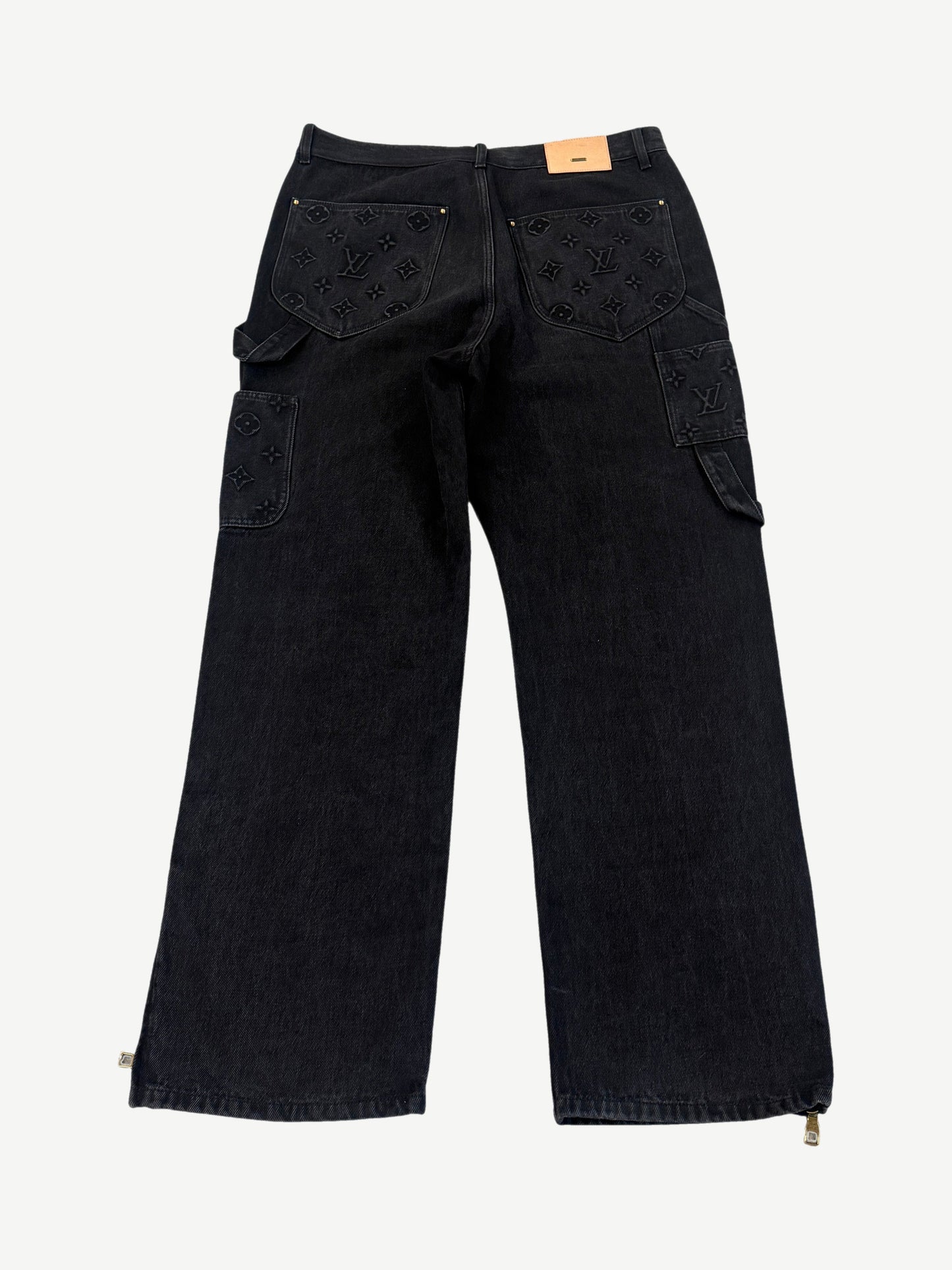 Louis Vuitton Black Monogram Double Knee Carpenter Pants