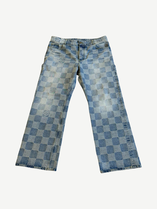 Louis Vuitton Indigo Damier Denim Skate Pants