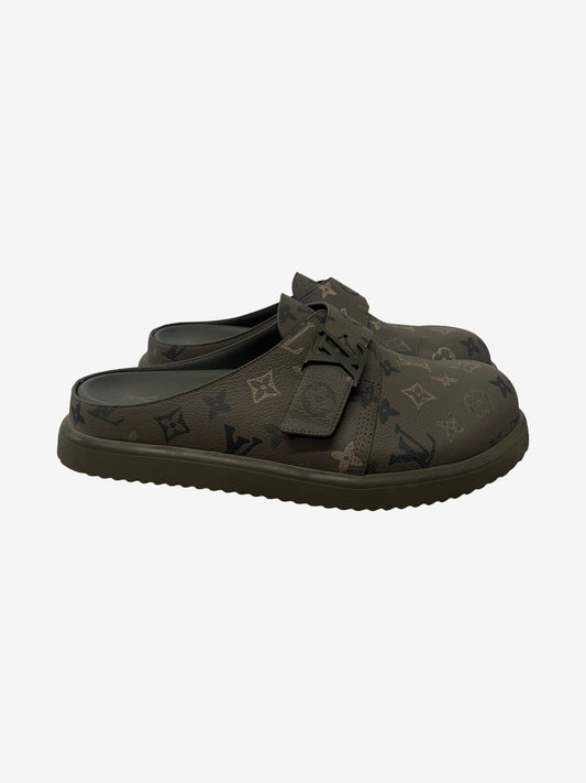 Louis Vuitton Khaki Green Easy Mule