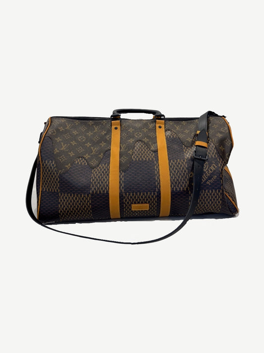 Louis Vuitton Nigo Brown Keepall Bandouliere 50 Duffle Bag