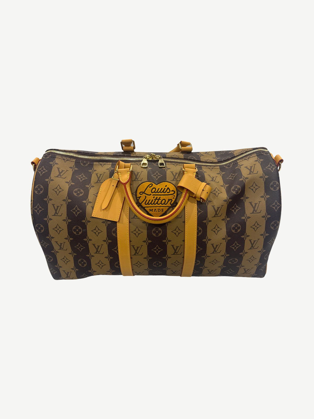 Louis Vuitton Nigo Keepall Bandouliere 50 Monogram Stripes Brown