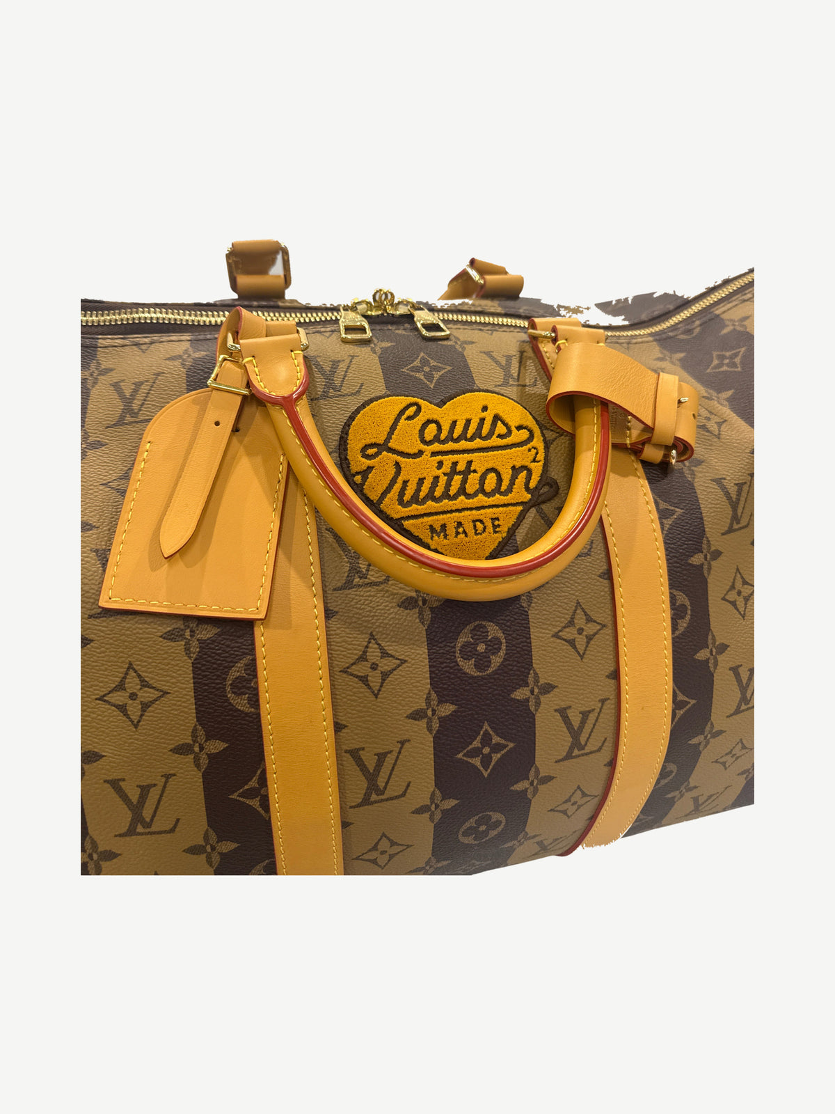 Louis Vuitton Nigo Keepall Bandouliere 50 Monogram Stripes Brown