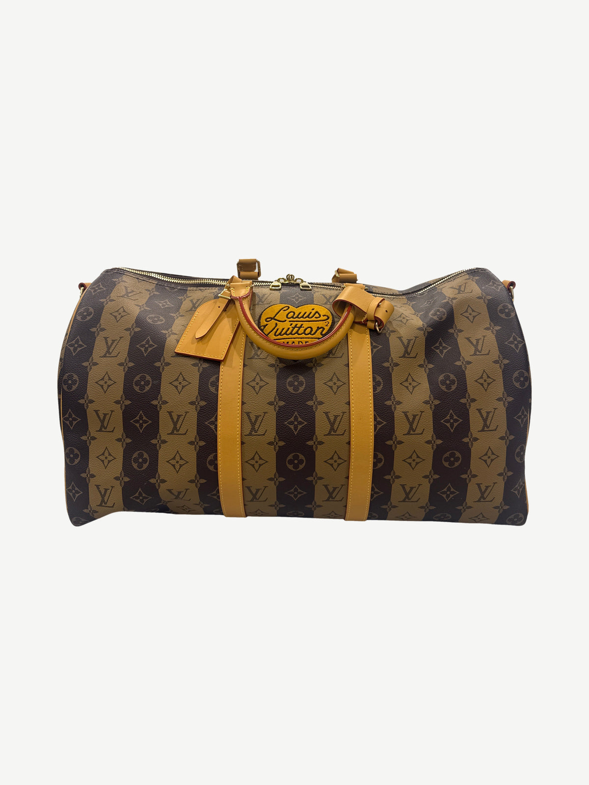 Louis Vuitton Nigo Keepall Bandouliere 50 Monogram Stripes Brown