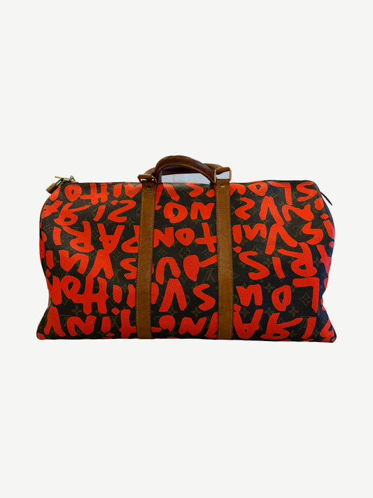 Louis Vuitton Stephen Sprouse Orange Graffiti Keepall 50 Duffle Bag