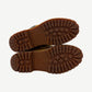 Louis Vuitton Timberland wheat monogram boot opposite side view with embossed LV pattern and padded collar