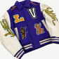 Louis Vuitton Virgil Abloh Fig Multi Patches Leather Varsity Jacket