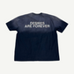 Matiere de Desirs navy diamonds tee back view, plain navy cotton with relaxed shoulders and tagless neckline.