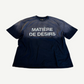 Matiere de Desirs navy short sleeve tee with diamond motif graphic print across the chest, boxy cotton fit.