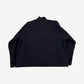 Miu Miu black half zip fleece sweater back view, plain panel with ribbed cuffs and raglan shoulder seams