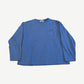 Miu Miu cornflower blue longsleeve tee with embroidered logo chest pocket and relaxed boxy fit