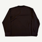 Miu Miu brown longsleeve polo back view with clean pique knit and ribbed cuffs on a relaxed silhouette