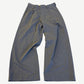 MM6 Maison Margiela gray wide-leg pleated cotton trousers with slant pockets and fluid drape, front view