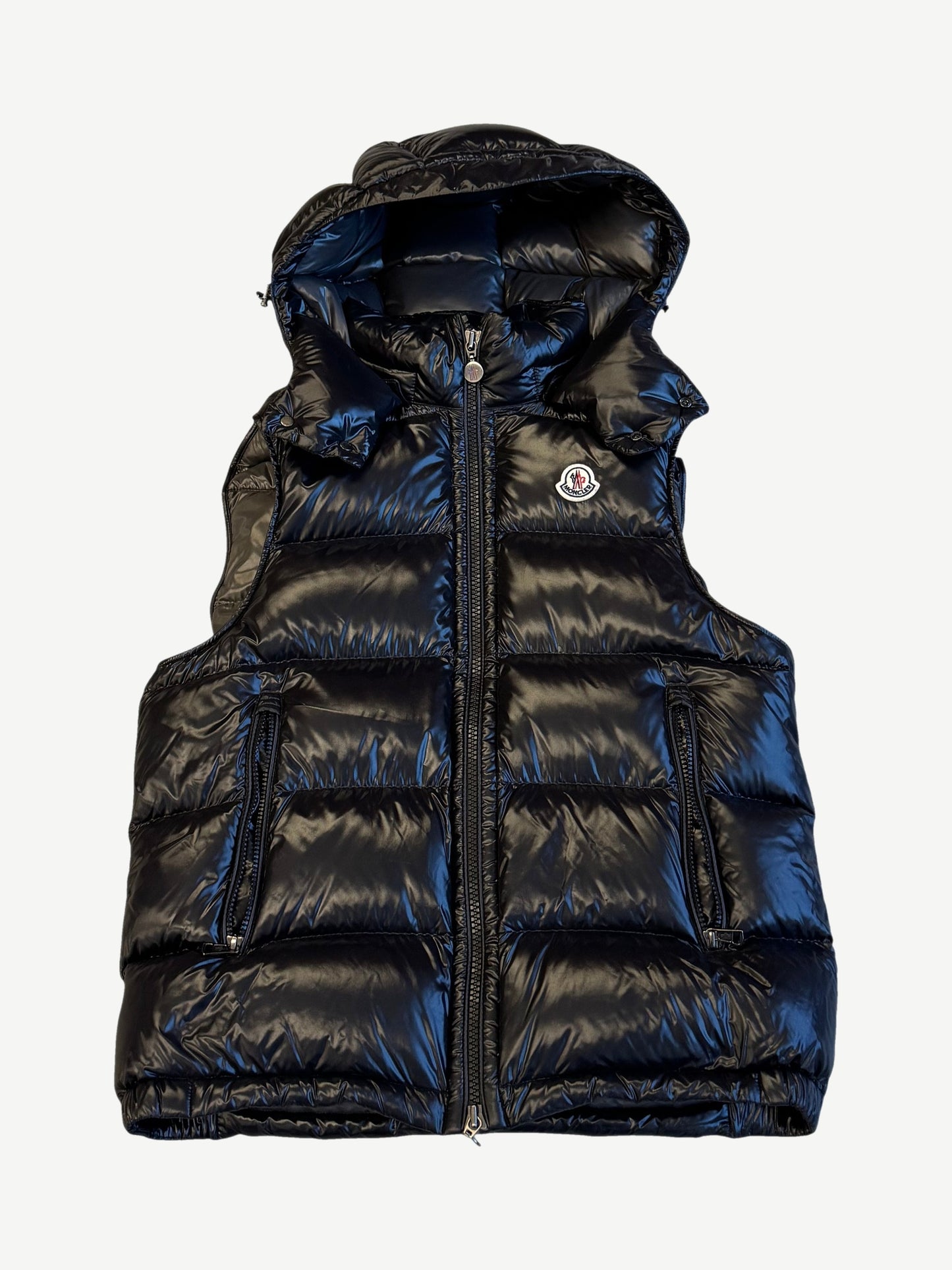 Moncler Black Bormes Hooded Down Puffer Vest