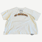 Paly Hollywood cream tee back with gothic OJ-Manson arched text print and small Paly logo