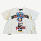 Paly Hollywood cream cropped tee with All Pro 32 Oakland Satanic Panic Tupac collage front print