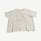 Paly Hollywood Anxiety tee back view in distressed white cotton with thrashed edges and visible holes