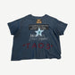 Paly Hollywood Ask Alice distressed navy tee back with Jay's Journal skull star and sequin TAOS graphic.