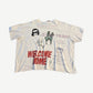 Paly Hollywood off-white tee back with red Welcome Home text, cowboy on horse, Trinidad and Judas Suicide scrawls.