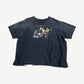Paly Hollywood black Cult Girls tee front view, photo print graphic with bold red title text