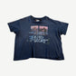 Paly Hollywood faded navy Bound for Glory tee front with Hal Ashby film print and distressed pinholes