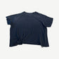 Paly Hollywood faded navy Fame Epidemic tee back, cropped boxy fit with knotted hem detail.