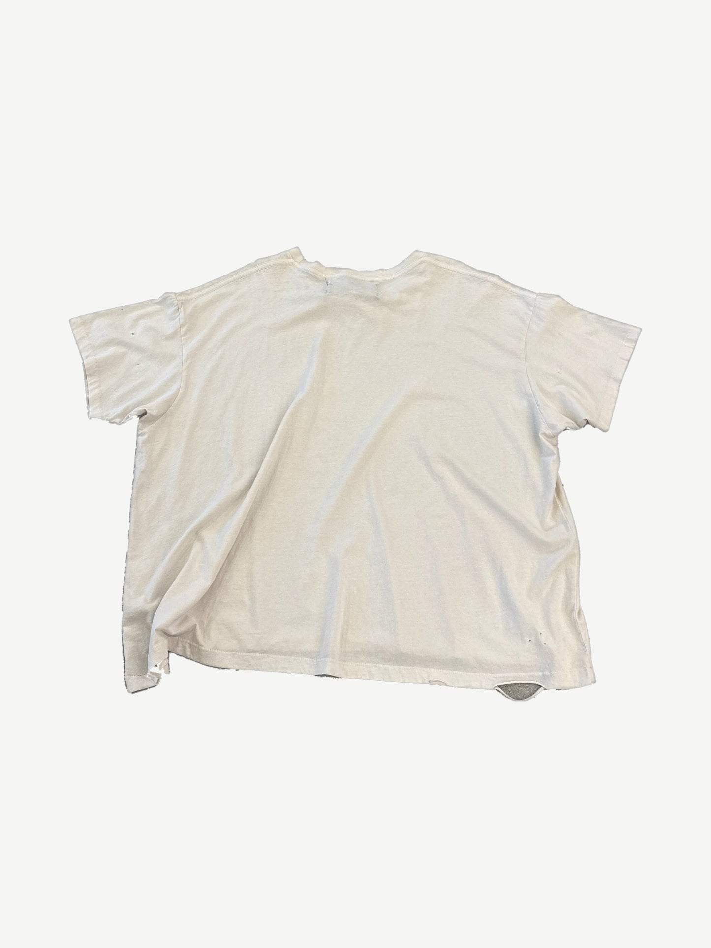 Paly Hollywood Fame is a Vampire tee plain off-white distressed back view with vintage worn finish