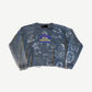 Paly Hollywood gray cropped longsleeve with Bethlehem Inn patch and religious iconography all-over print