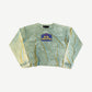 Paly Hollywood green sun-faded longsleeve with Bethlehem Inn patch and allover religious collage print.