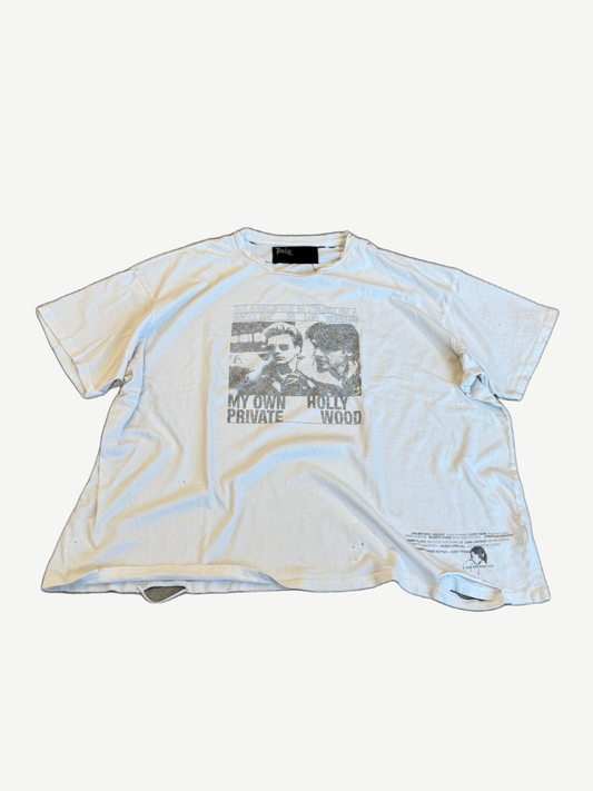 Paly Hollywood distressed cream Lost Angels tee with My Own Private Hollywood photo print and faded type