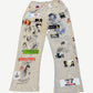 Paly Hollywood Movie Madness sweatpants back view with Hollywood patches and hand-drawn portraits.
