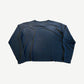 Back of Paly Hollywood washed navy distressed longsleeve showing cropped boxy fit and raw hem detail